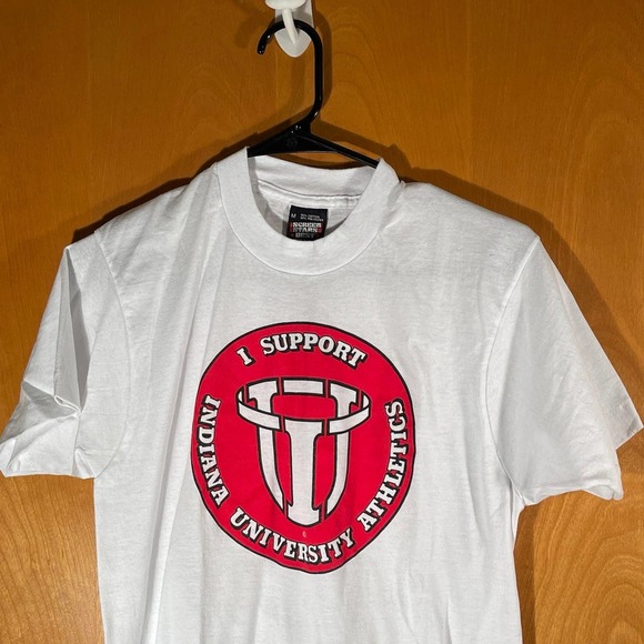 Vintage I Support Indiana University Athletics IU Hoosiers Shirt Medium USA - Picture 2 of 8